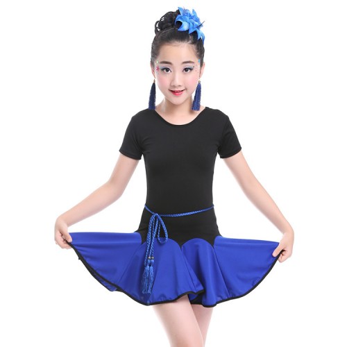 Wholesale girls latin dress performance school competition professional salsa chacha dancing outfits